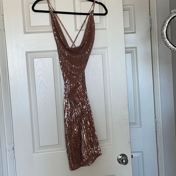 Naked Wardrobe Sequin Mini with Thigh Split, SZ M - Picture 9 of 9